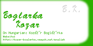 boglarka kozar business card
